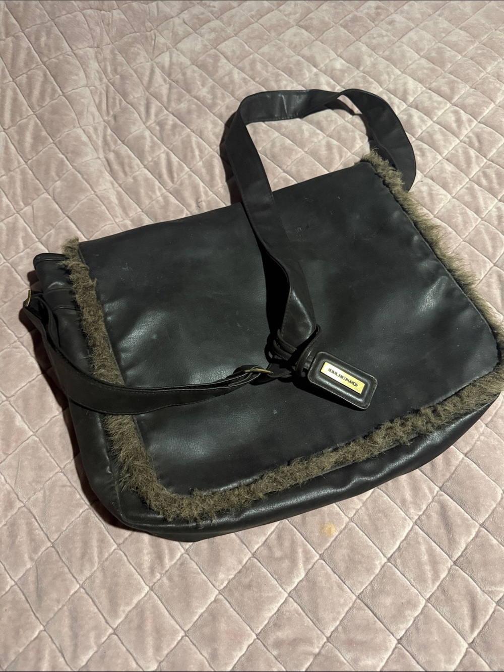 Bueno brown Messenger Bag with Brown Trim